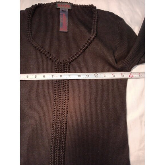 Vtg Ralph Lauren Sweater Womens Black Label Silk Blend Ribbed Knit L - Picture 8 of 10